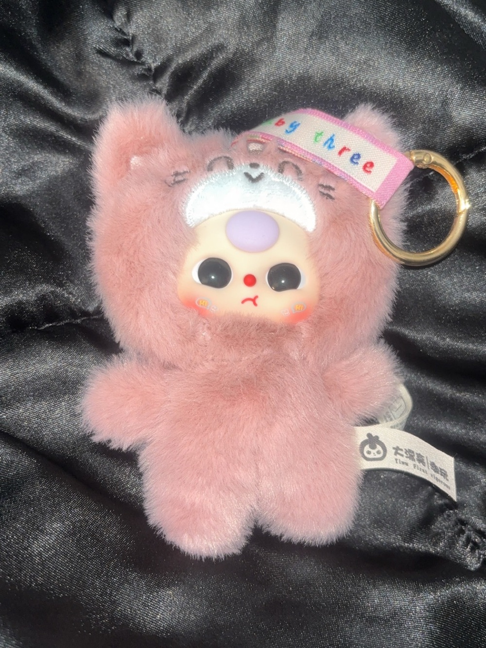 Pink Furry Character Keychain Plush
